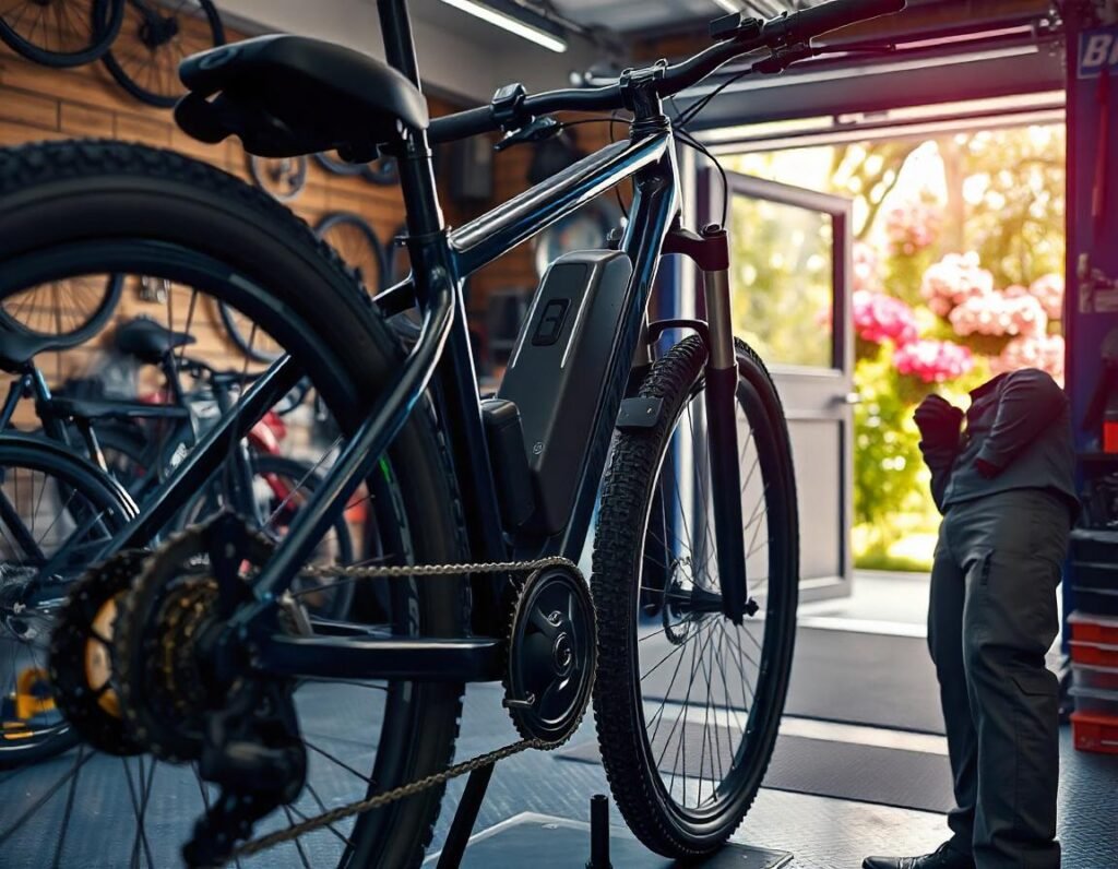 "A close-up view of a modern e-bike frame showcasing a compact black accessory case labeled 'TENWAYS,' securely attached to the bike with adjustable straps. The backdrop features blurred greenery, emphasizing the sleek and functional design of the bike and its accessories." "A close-up view of a modern e-bike frame showcasing a compact black accessory case labeled 'TENWAYS,' securely attached to the bike with adjustable straps. The backdrop features blurred greenery, emphasizing the sleek and functional design of the bike and its accessories." Ebike