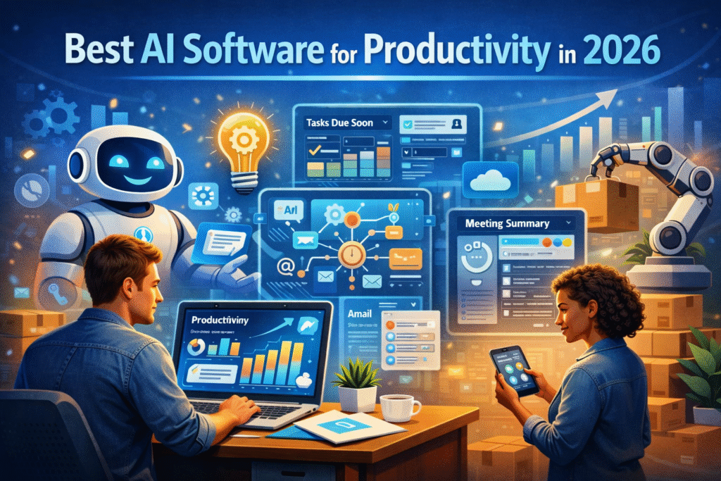 best AI software for productivity in 2026 helping professionals automate tasks and work smarter